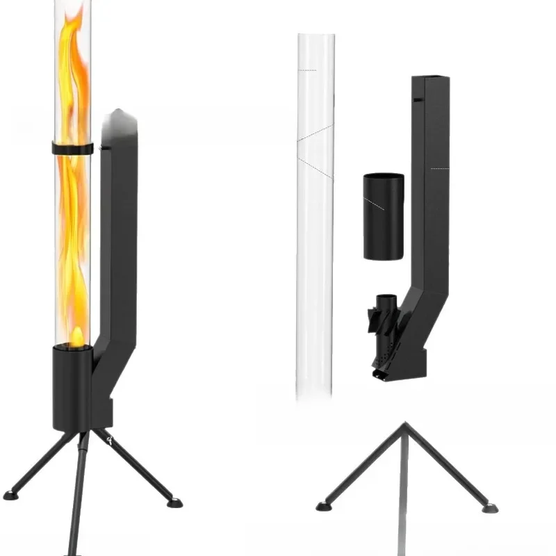 

Vertical wood-burning rocket furnace heating furnace