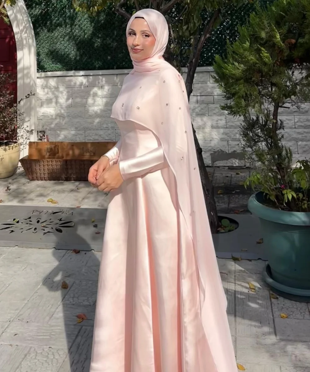 

Customized Formal Charmeuse Sequined Pleat A-line Scoop Neck Long Evening Dresses Luxury 2025 Chinese Style