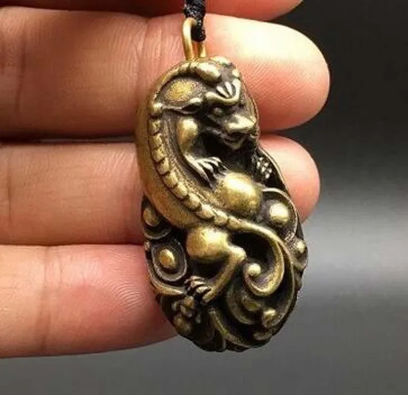 One Night's Wealth Brass Copper Key Chains Hanging Gifts Animal Statues Fengshui Bronze Carving Pixiu