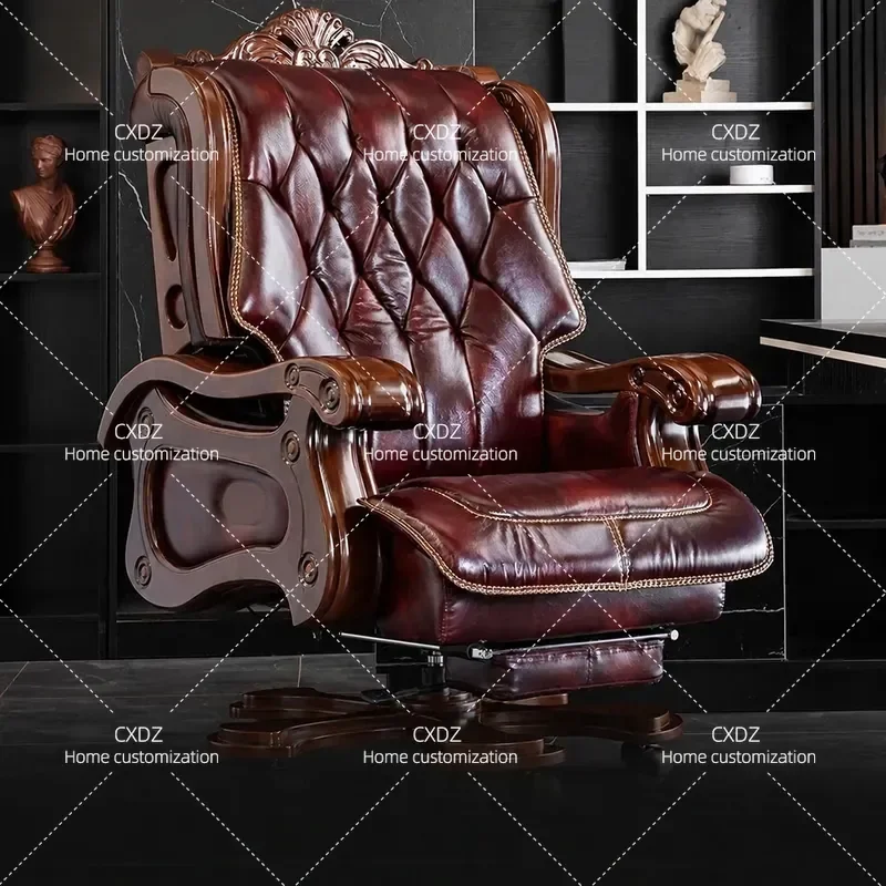 Emperor Chair Spring Bag Seat Cushion Computer Boss Office Luxury Leather Reclining Massage Chair
