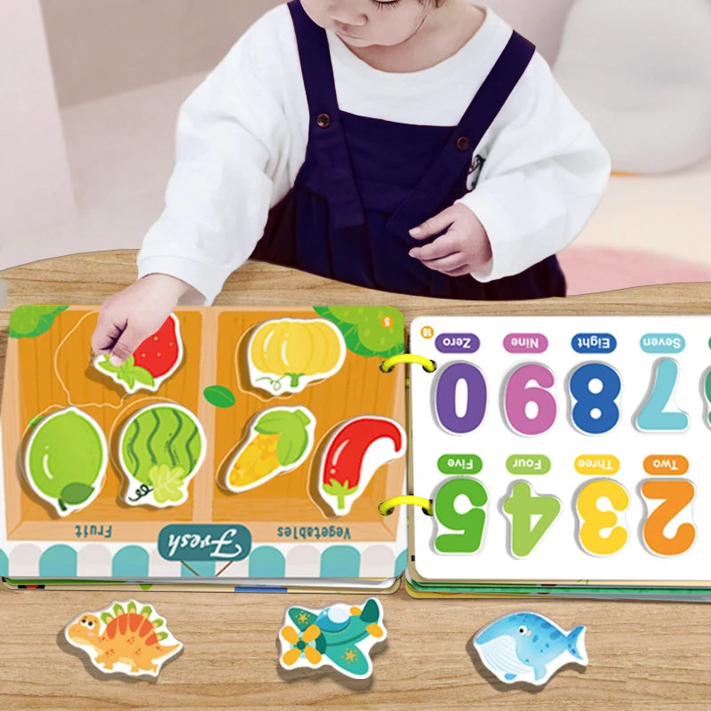 

Montessori Baby Busy book My First Quiet Book Paste Early Learning Education Toy Children Toy Matching Game for Babies 2 3 Years