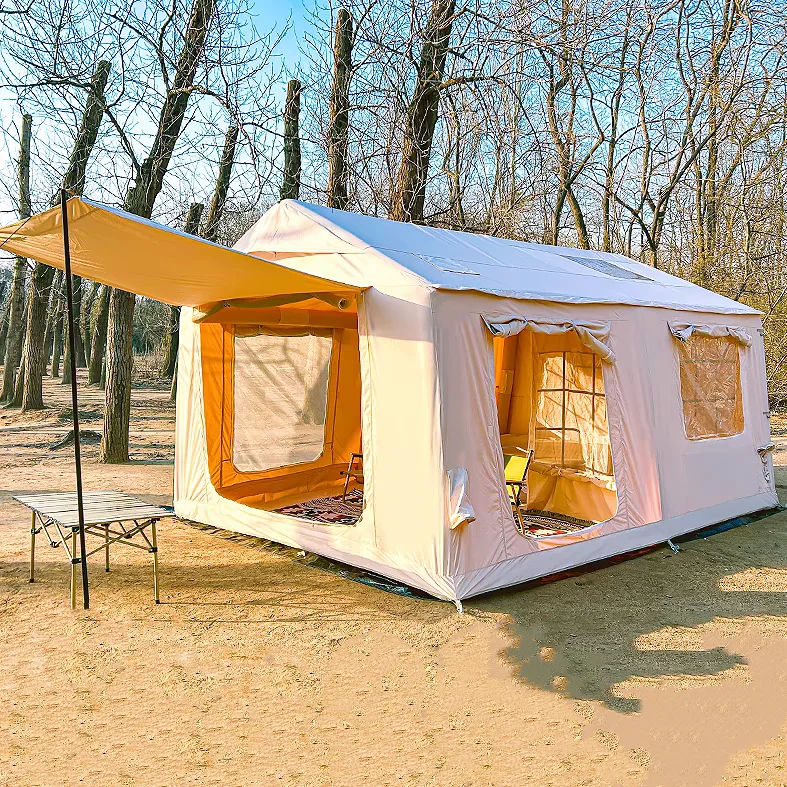 

14.0 Newest Large Outdoor Camping Inflatable Air Two Rooms Tent With Flysheet