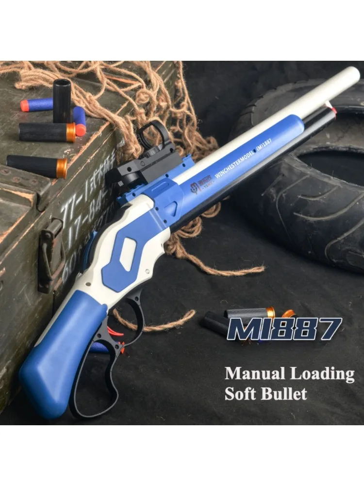 M1887 Winchester Soft Bullet Gun Spielzeug Shell Auswurf Wurf Pistole Blaster Kunststoff Manuelle Launcher Modell für Kinder Erwachsene