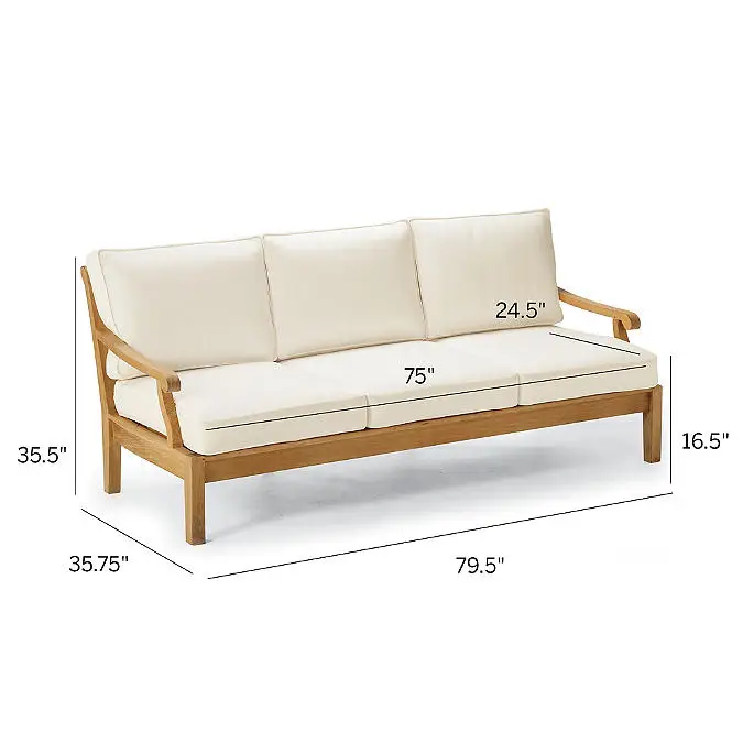 

Outdoor Garden Furniture Naturally Resistant 3 Seat Couch Solid k Wooden Sofa