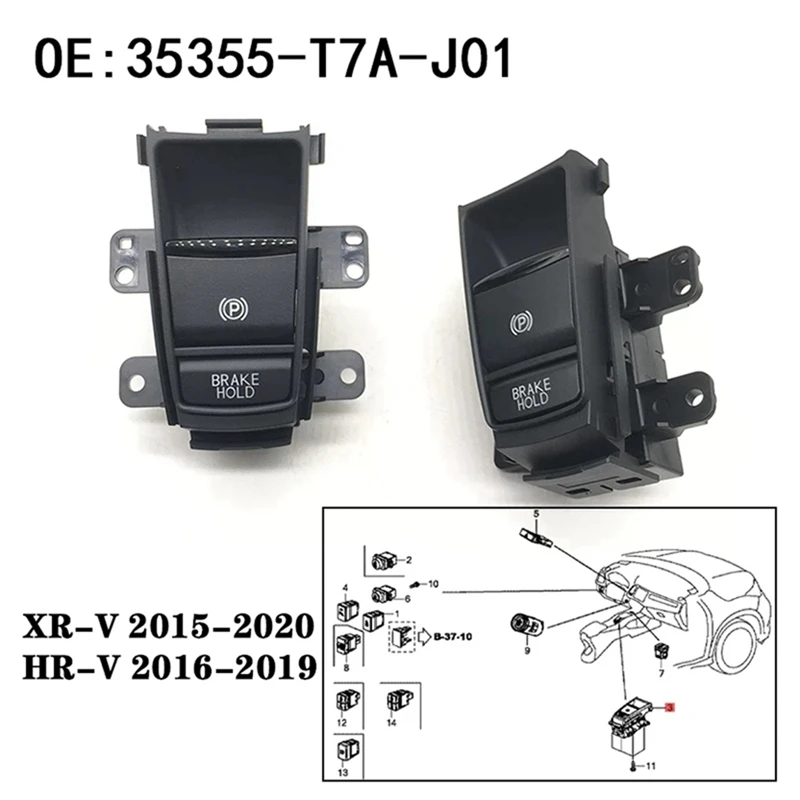 2X 35355T7AJ01 For Honda HRV XRV HR-V XR-V VEZEL Electronic Automatic Hand Brake Button Parking Brake Switch