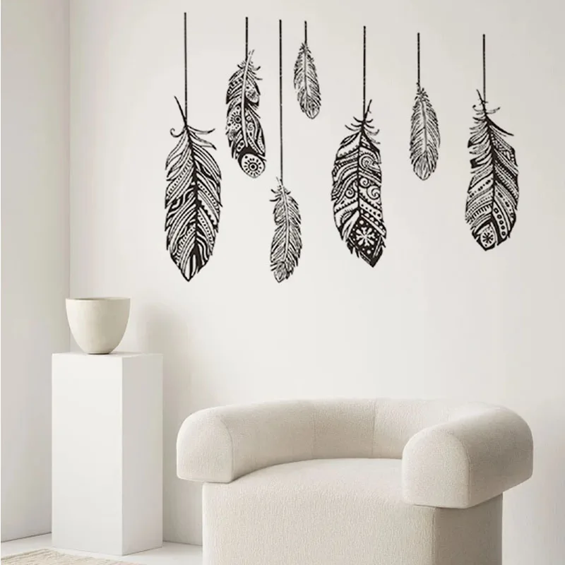 Creative Personality Feather Wallpaper Living Room Decoration Home Art Bedroom Study Wallpapers Sticker For Wall Waterproof Art