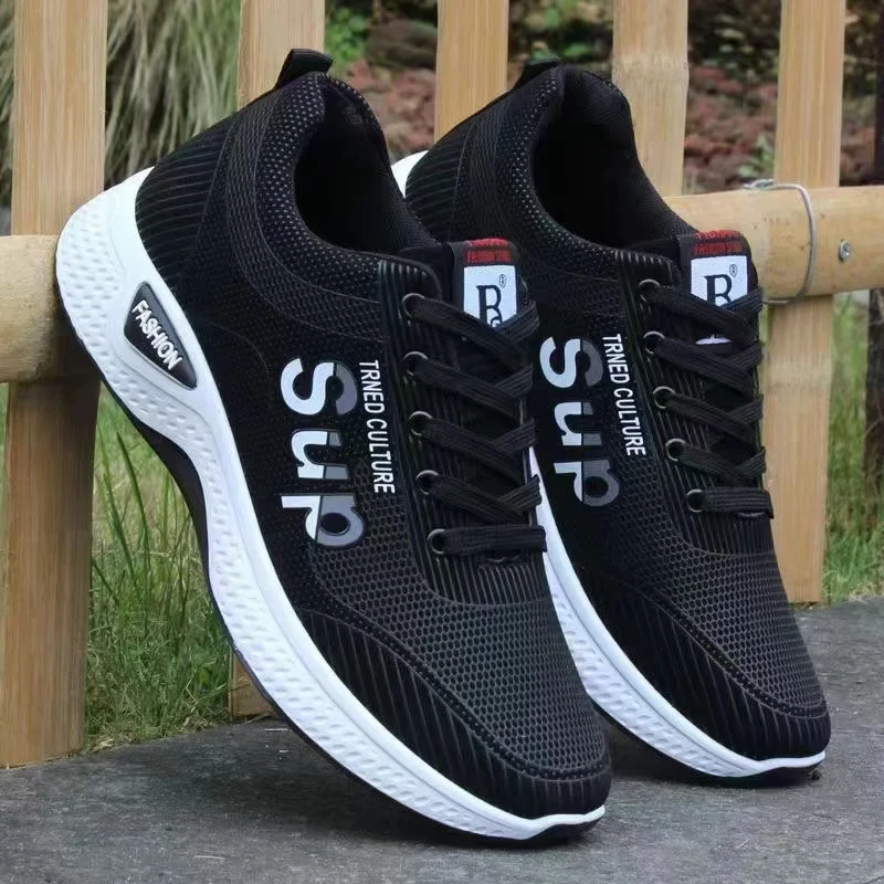 Male sneakers Men\'s breathable mesh lightweight casual sports shoes summer soft sole outdoor running shoes youth walking shoes