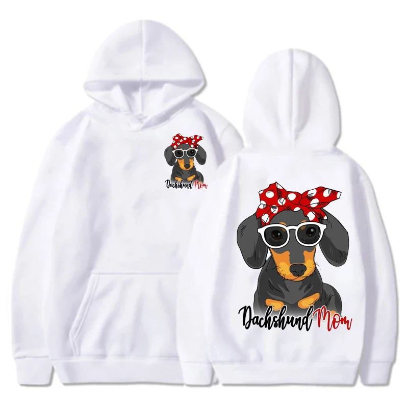 Dachshund Mom das mulheres Impresso Hoodie, Moletons Unisex com capuz, Moda Harajuku, Streetwear