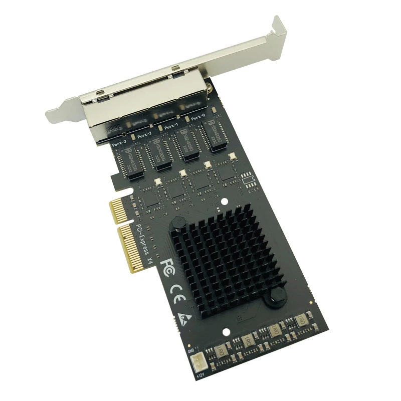 Adaptateur de carte réseau PCI Express, 4 ports, 2500Mbps Gigabit, 10 Mbps, 100 Mbps, 1000Mbps, RTL8125B, RJ45, ordinateur filaire, dongle LAN PCIE PCI-E 2.5G