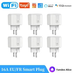 16A EU/FR WiFi Tuya Smart Wall Plug Smart Home Power Monitor Electrical Socket With Alexa Google Home Alice Kitchen Accessories