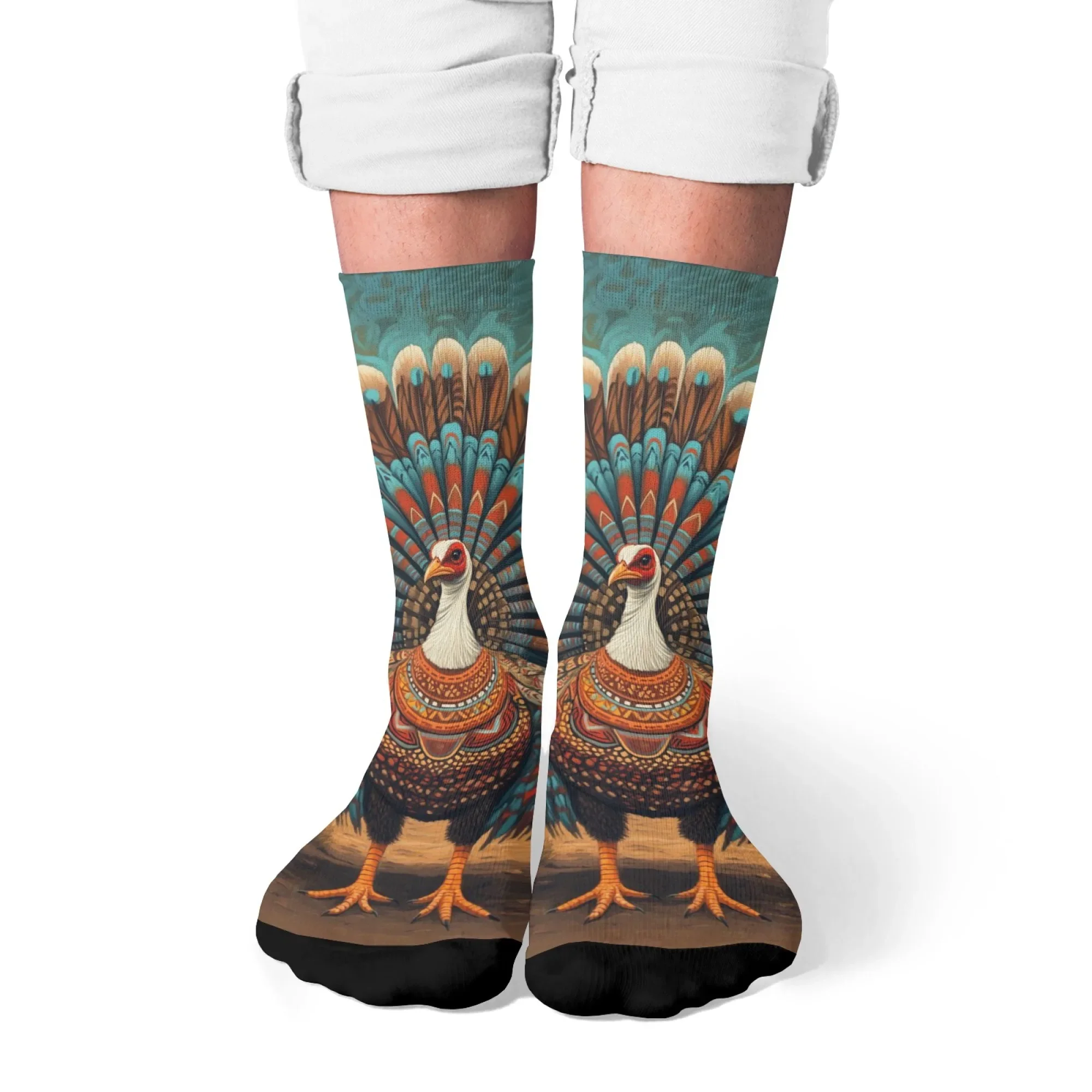 Novelty funny happy turkey socks street hip-hop trend socks accessories Harajuku retro style unisex comfortable breathable socks