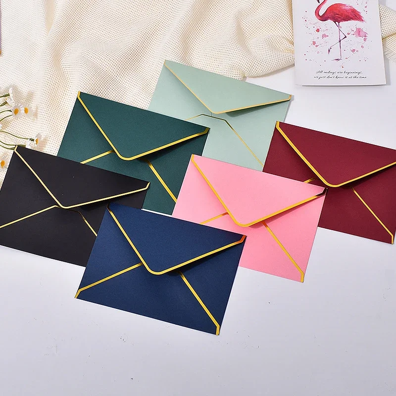 

50pcs/lot 18.5x13.5CM Envelope Small Business Supplies Gilding Paper Invitations Postcards Bag Wedding Stationery Storage