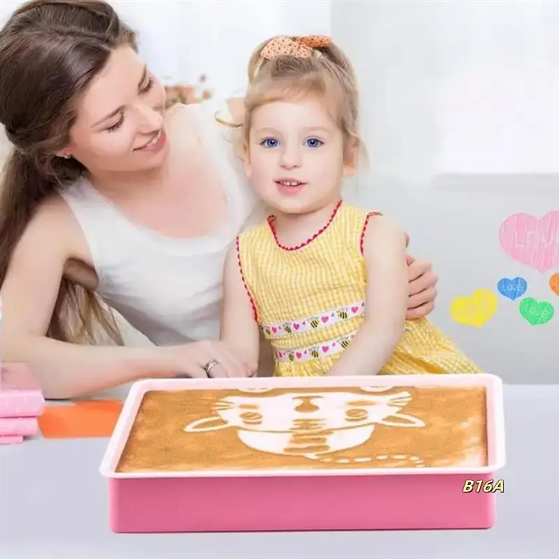 DIY Creativity Table Sand Art Drawing Light Box For Kids Mini Tabletop Lightbox With LED For Sand Art Holiday Xmas Pink
