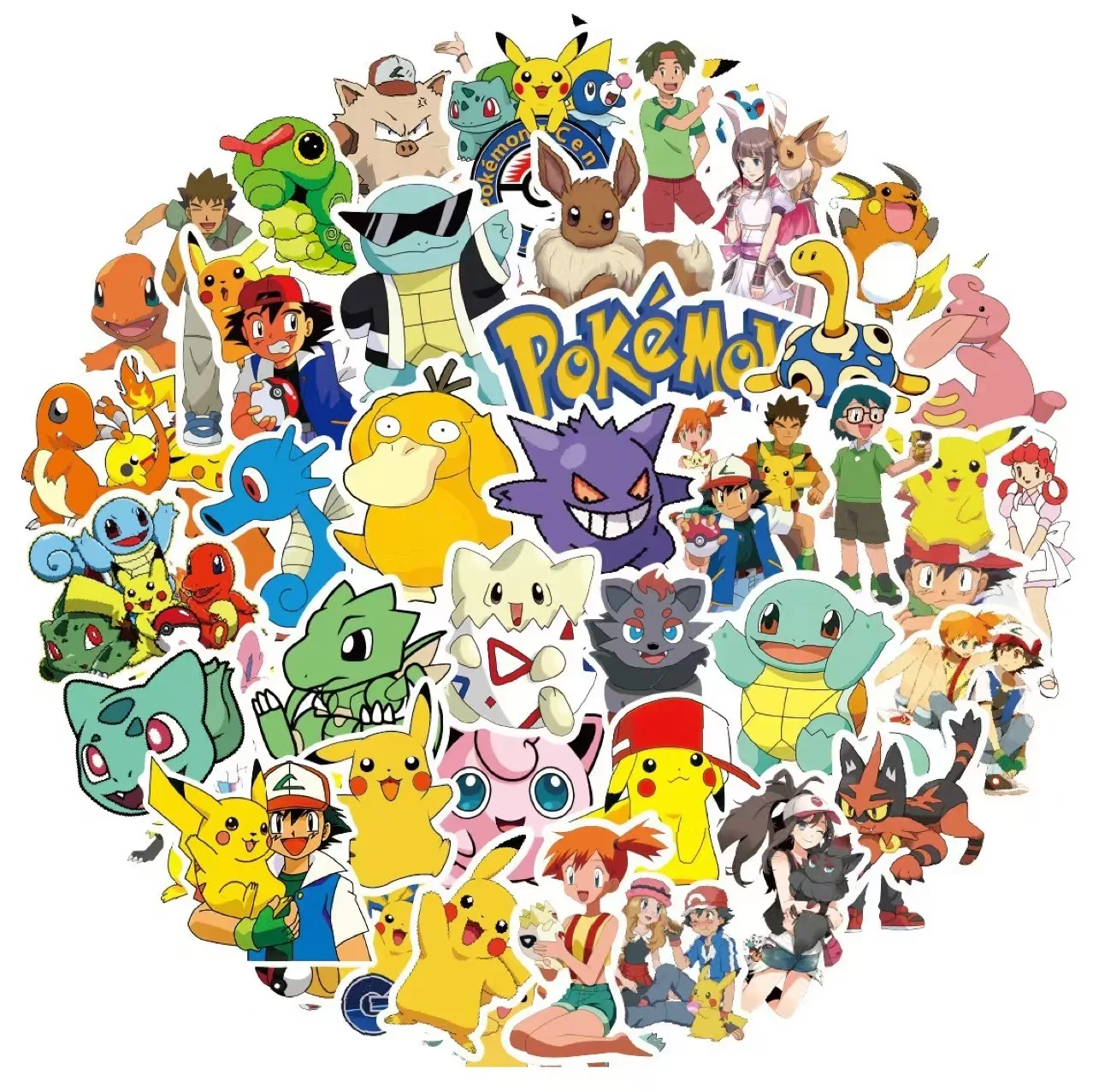 50PCS Pokemon Kawaii Stickers Luggage Graffiti Toy Decals Decoration Sticker Gift Closure Sticker