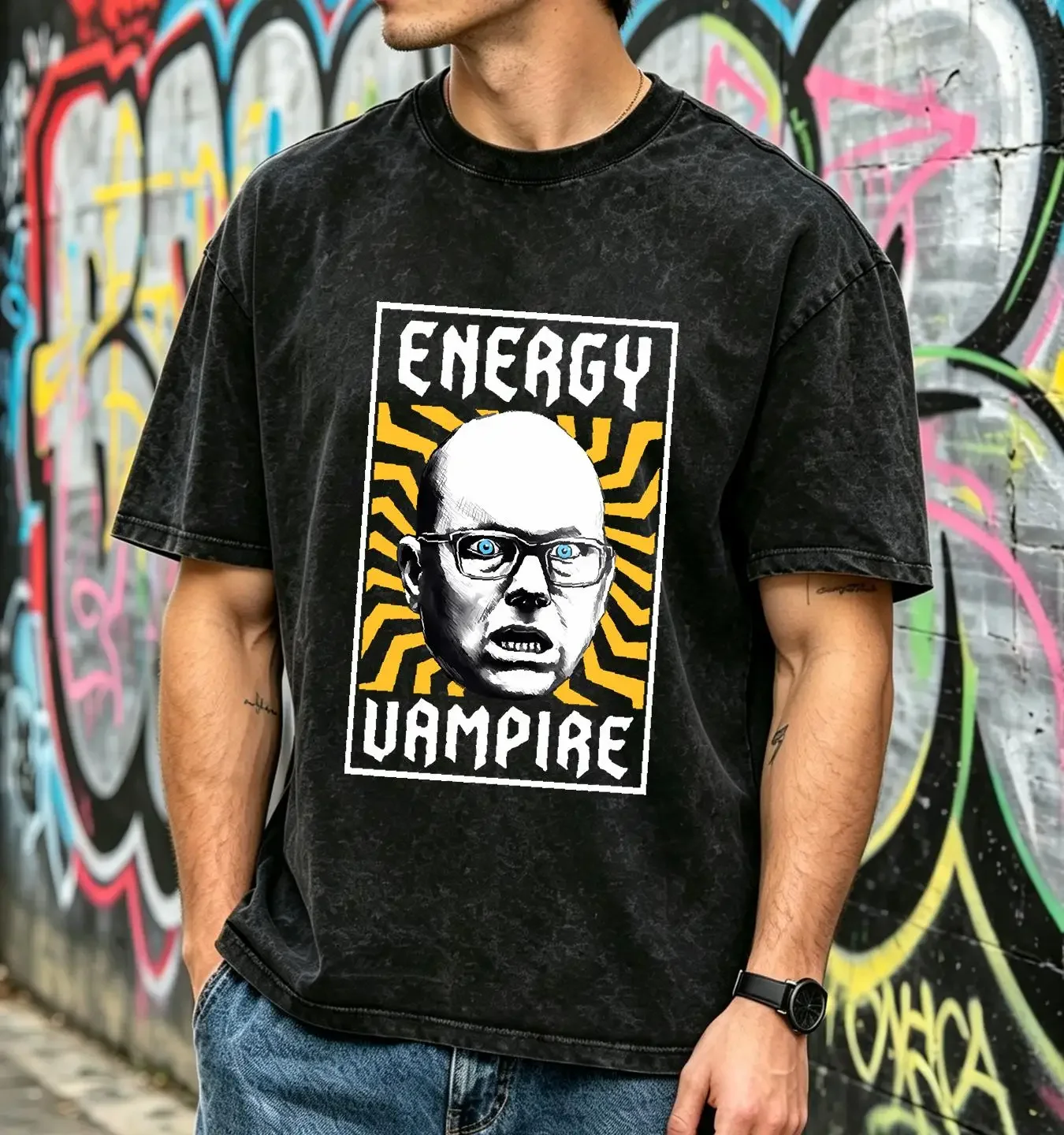 washed T Shirt More Energy Boring Yellow What We Do In The Shadows Vintage Colin Robinson long or short sleeves vintage Washed