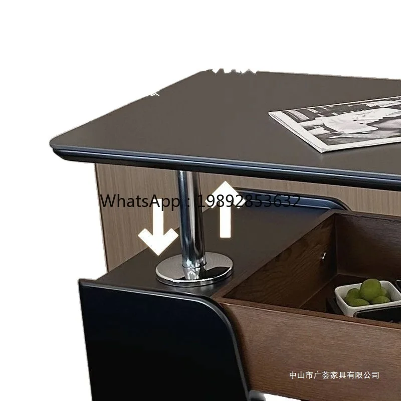 LYY French Retro Black Mobile Side Table Adjustable Coffee Table Side Cabinet Modern Simple Small Apartment Living rolley