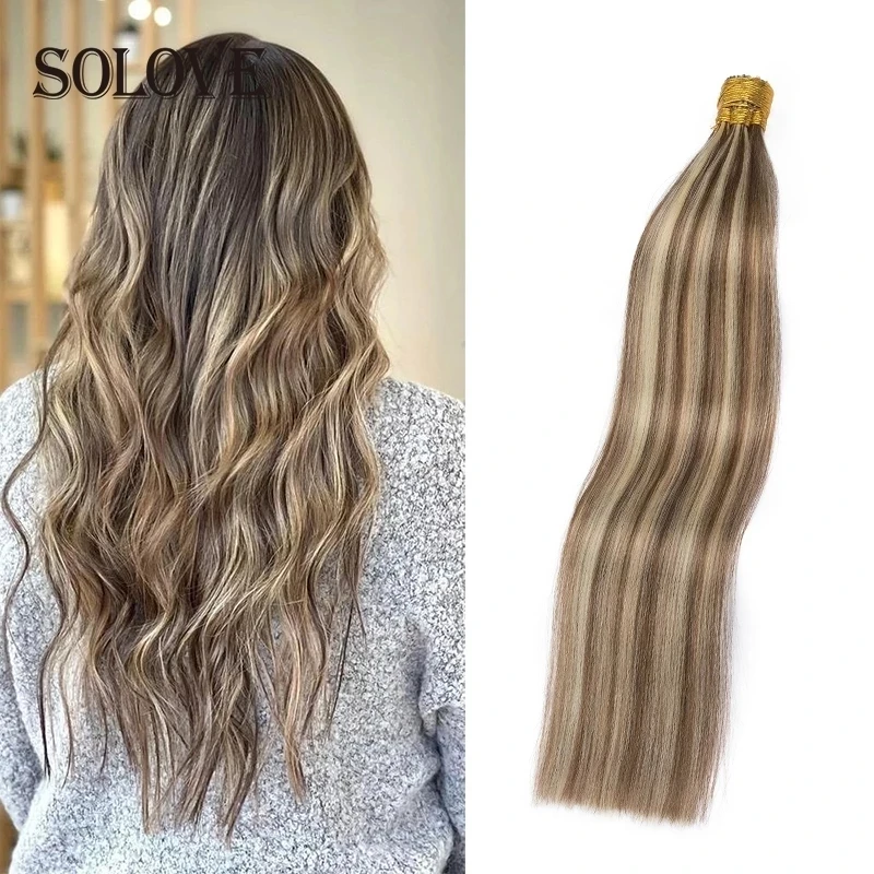 Straight I Tip Human Hair Hair Extensions Brazilan Remy Hair Extension Natural Keratin Fusion Hair 0.8g 1g/Strand 613#