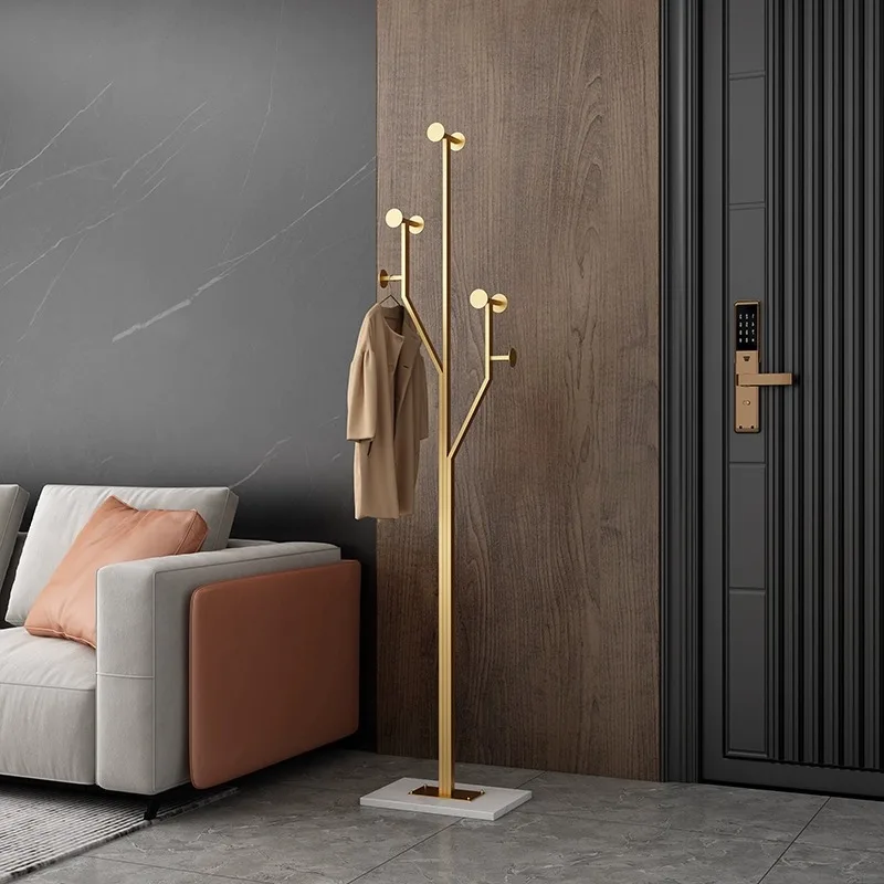 Italian Light Luxury Clothes Hanger Floor-standing Bedroom Home Iron Clothes Hanger Entrance Vertical Simple Coat Rack