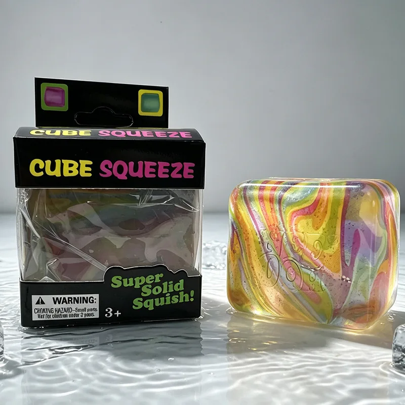 Nice Cube Table Ice Cube Ornaments Figurines Soft Slow Rebound Shapeable Squishy Fidget Venting Ball for Adults