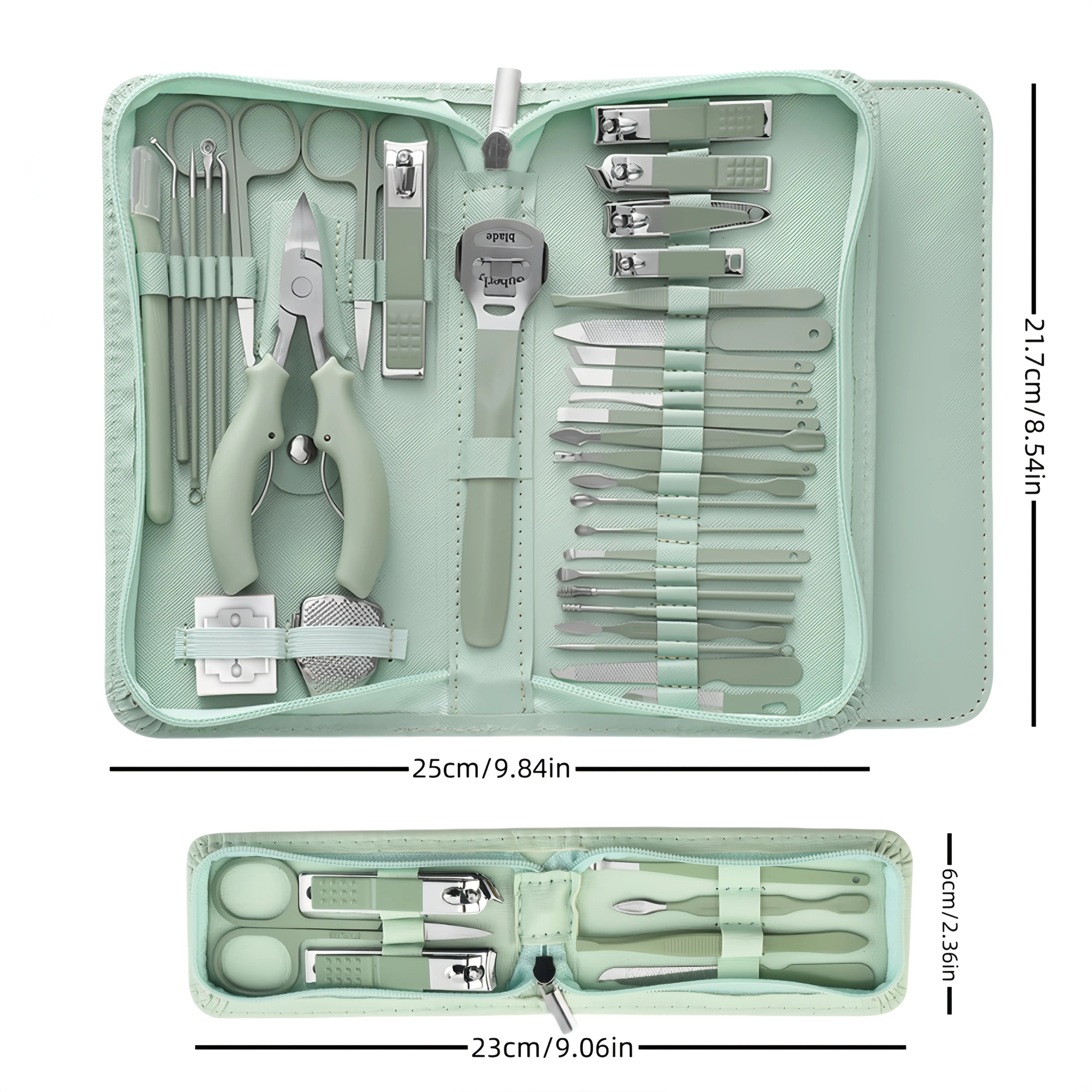 

35pcs Stainless Steel Multifunctional Manicure Tools Set with Travel Includes Nail Clippers, Pedicure Tools, Eyebrow Tools Gifts