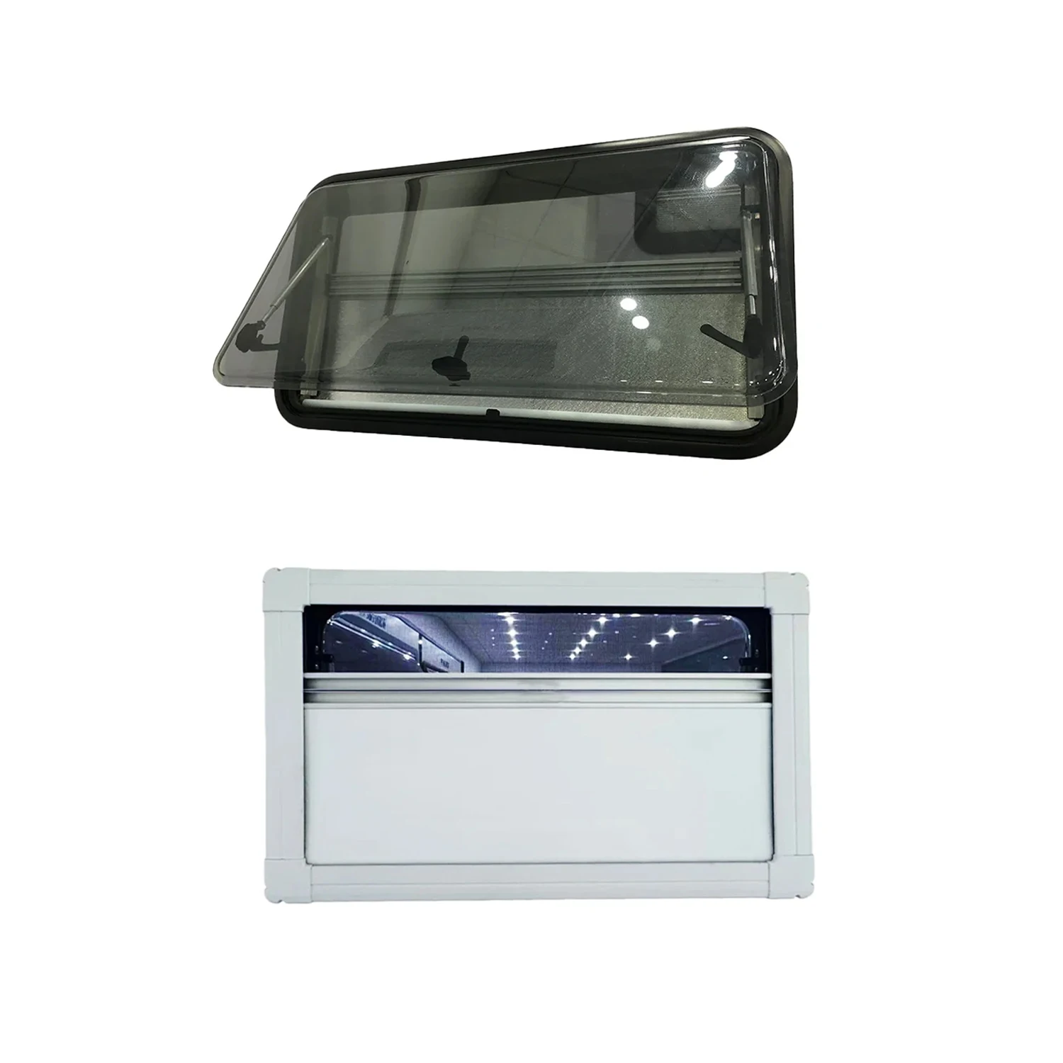 Premium Quality 1100x500mm RV Window for Caravans Trailers Body Part Camper Van Anti-insect Aluminum Windows with Sun Blind