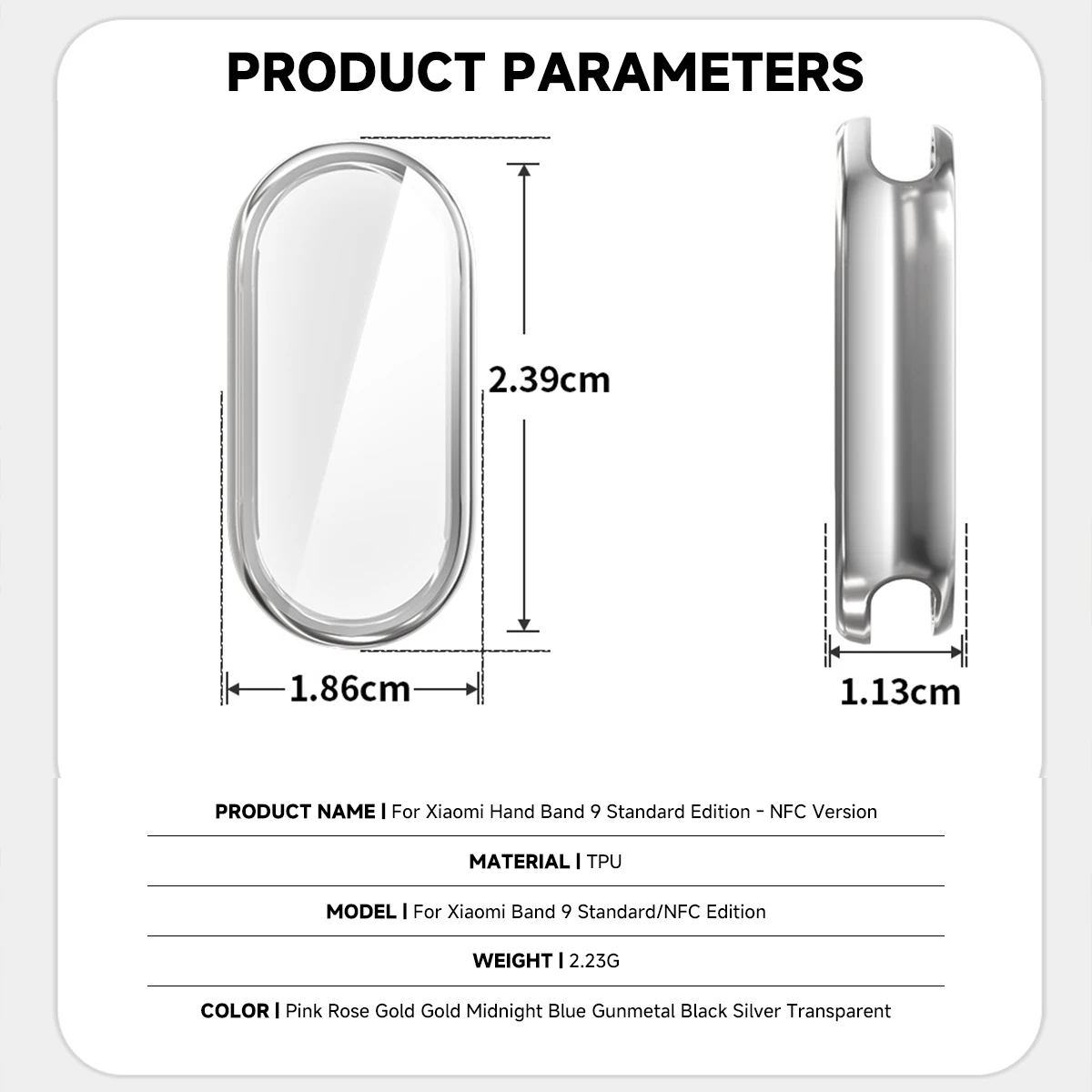 For Xiaomi Mi Band 9 Full Cover PC Case For Xiaomi Mi Band 8 Screen Protector For Mi band8 Protective Case TPU Watch Case image 2