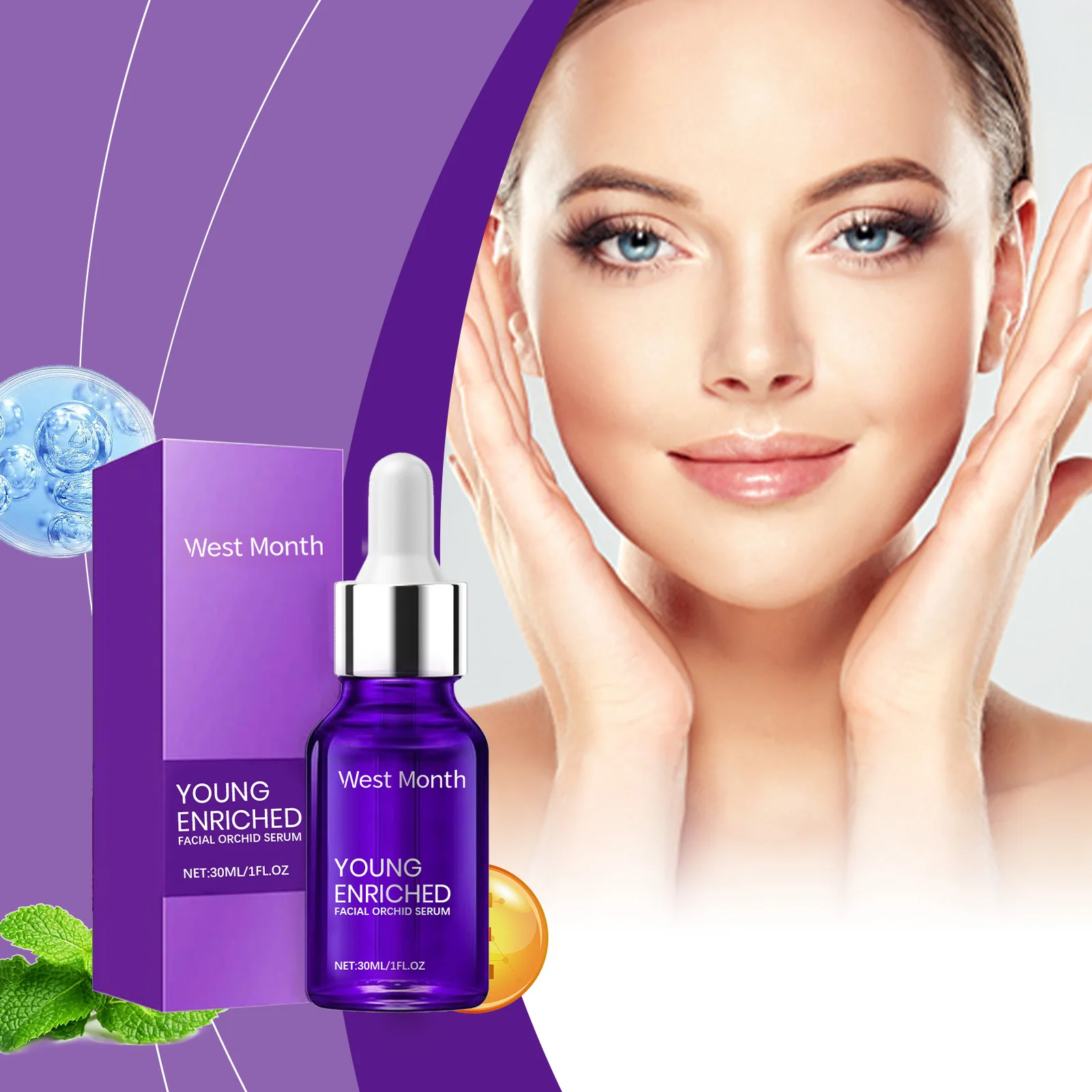 YOUNG Enriched Facial Orchid Serum - Anti-Aging Face Serum for Women & Men, Hydrating & Firming Serum with Orchid Extract