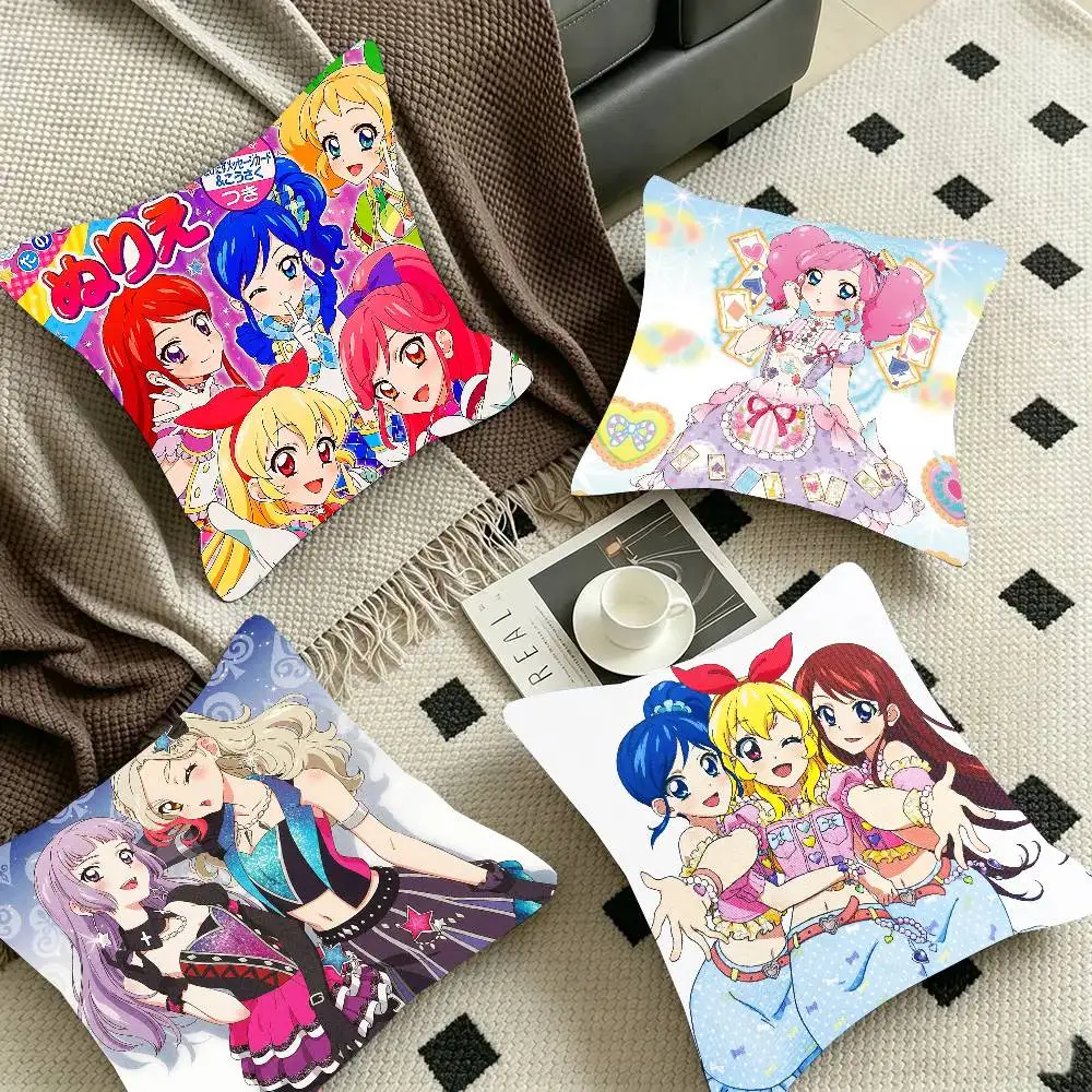 Anime A-Aikatsu Pillow Case Fashion Square Pillowcase Bedroom Sofa Room Ins Decoration Leisure