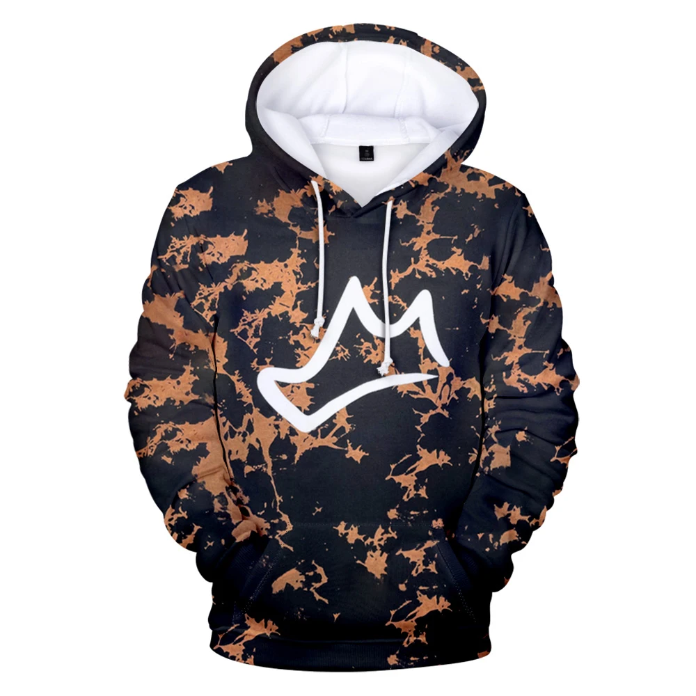 Briannaplayz Merch Crown Acid Wash Hoodie Lange Mouw Man Vrouw Sweatshirt Jeugdige Social Media Ster 3d Kleding