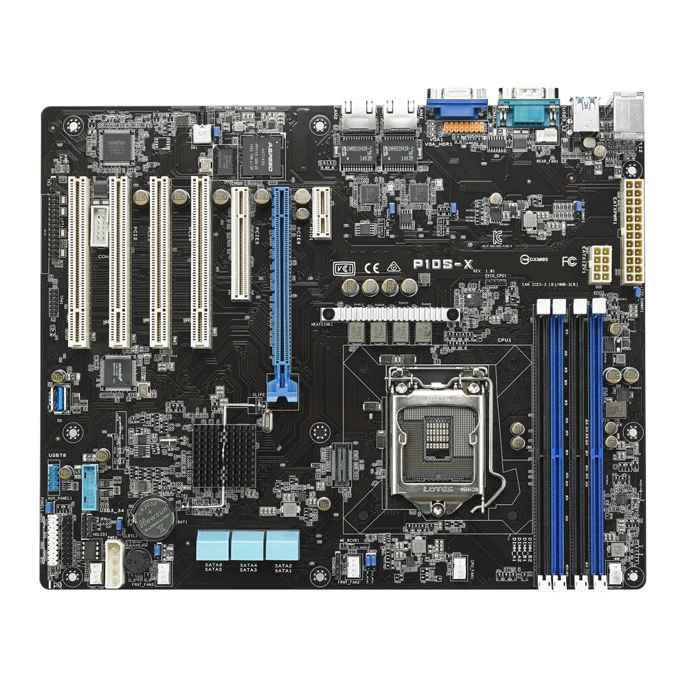 P10S-X Server Motherboard For ASUS 1151 1200 DDR4 6*SATA 3 Support E3-1200 V5 V6