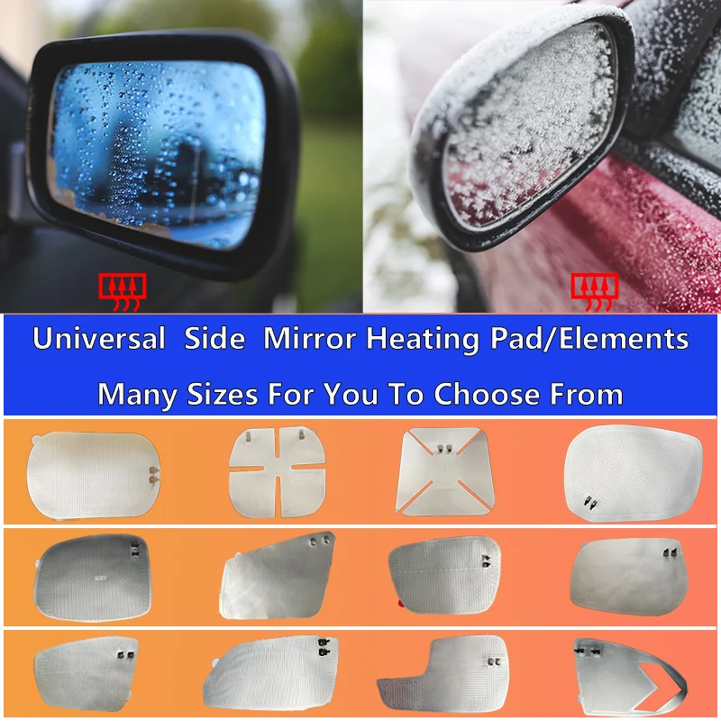 DC 12V Car Side Mirror Heating Pad  1minute Quick Heating Remove Fog/Rain/Frost  Vehicle Rearview Mirror Heating Keep Safe Drive