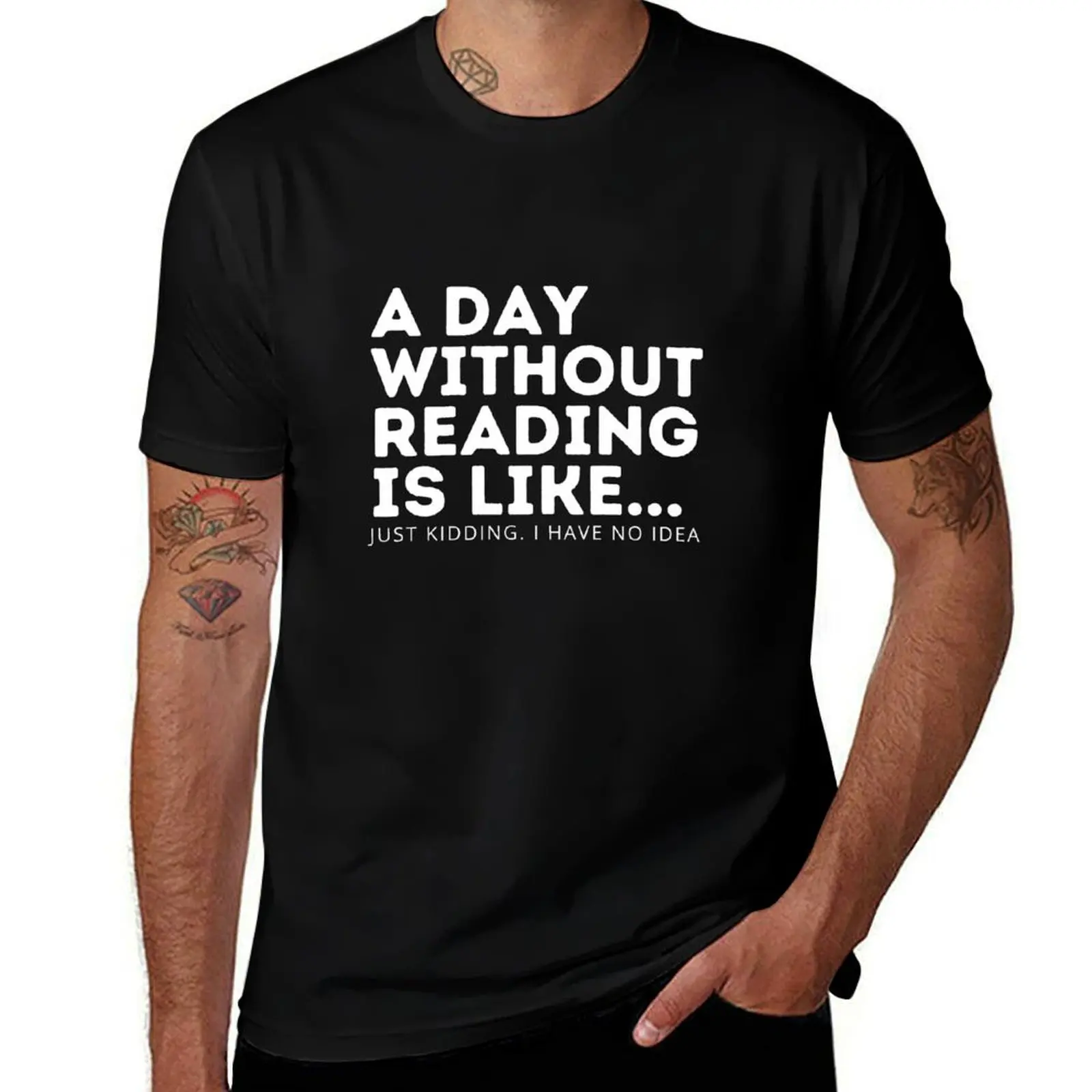 

A Day without reading is like... just kidding. i have no idea Book Aesthetic T-Shirt