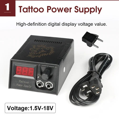 Fuente de alimentación para tatuaje, pantalla LCD Dual Digital para máquina de tatuaje, pluma, maquillaje permanente, fuente de tatuaje para cable de Clip de Pedal