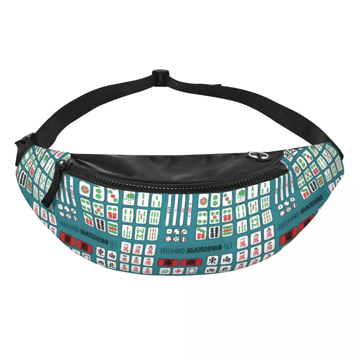 Custom Mahjong Tile Game Pattern Fanny Pack Women Men Cool Crossbody Waist Bag for Running Phone Money Pouch