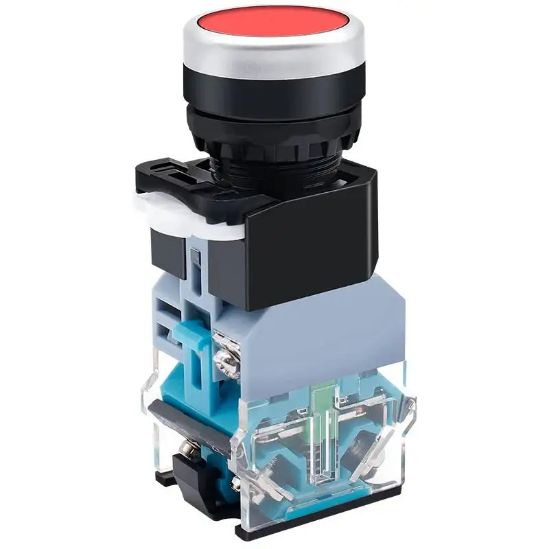 Picture 6: 22mm Mounting LA38-11D 11DN Push Button Switch With LED Lamp Reset Self-Locking Flat Head Control Circuit Power