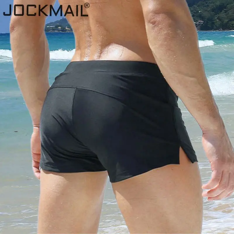 Jockmail Heren Badmode Shorts Merk Strandkleding Sexy Zwembroek Mannen Badpak Lage Taille Ademende Strandkleding Surf Zomer