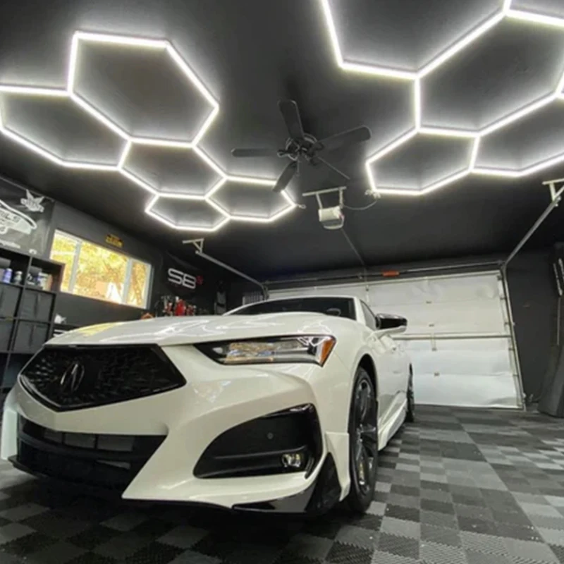 

Car Wash Working Detailing Light Hexagonal Garage Showroom Detailing Lights Workshop