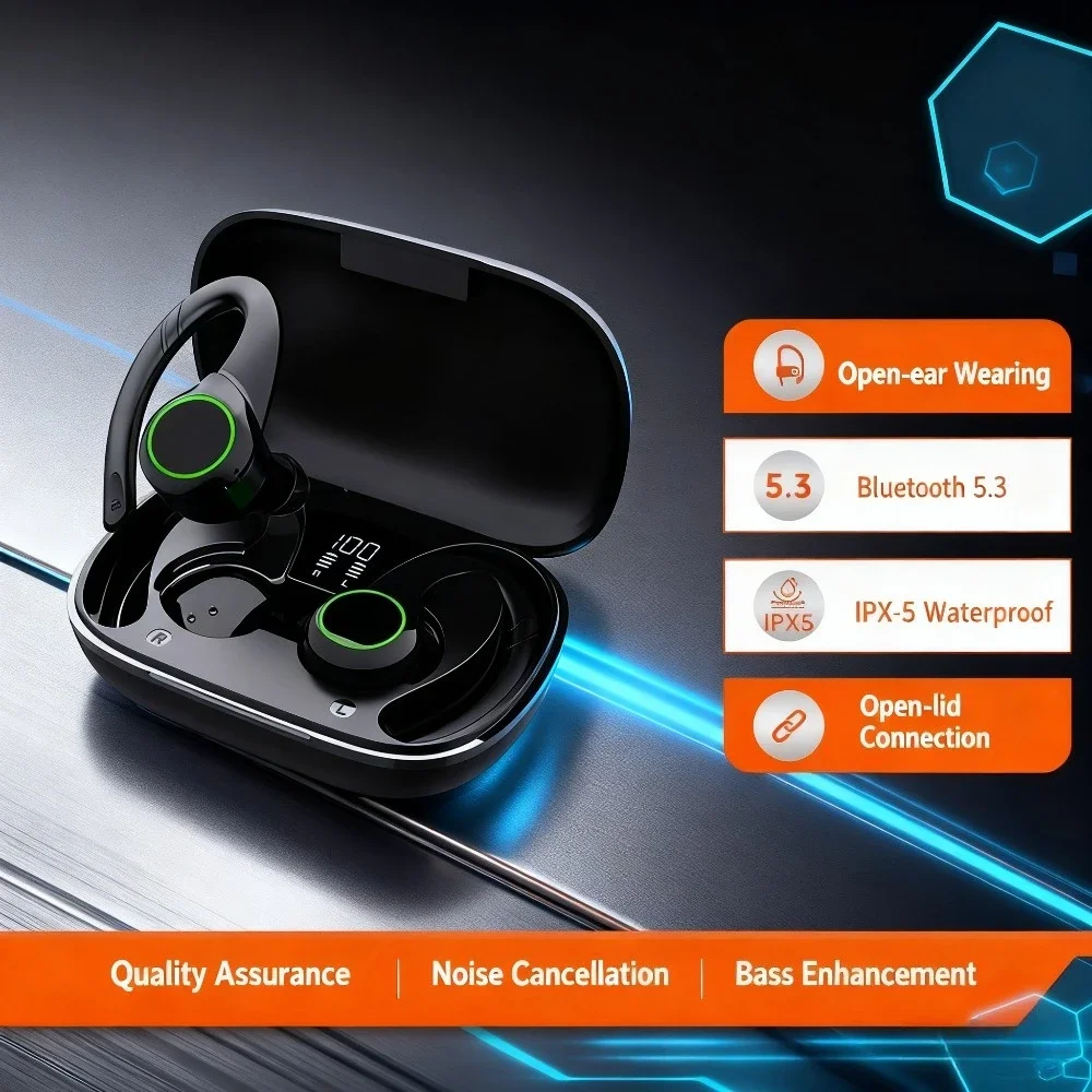Sports Ear Hanging Wireless Bluetooth Earphones TWS Ear Hanging Waterproof Bluetooth Earphones Noise Cancelling Stereo Sound