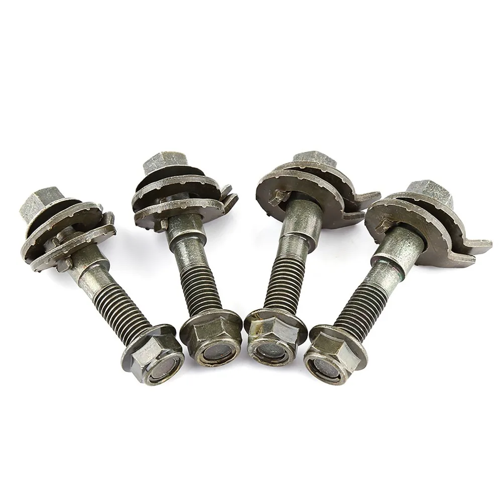 4pcs Precision 14mm Diameter Camber Kit Steel Material Adjustable Design Cam Bolt Kit Alignment Cam Bolt Vehicle Alignment