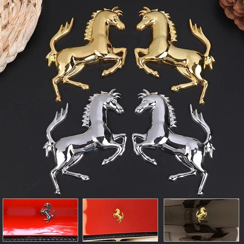 3D Metal Running Horse Emblem Stickers Car Personalized Sticker Decal Auto Window Body Side Tail Bumper Badge Sticker Decoration