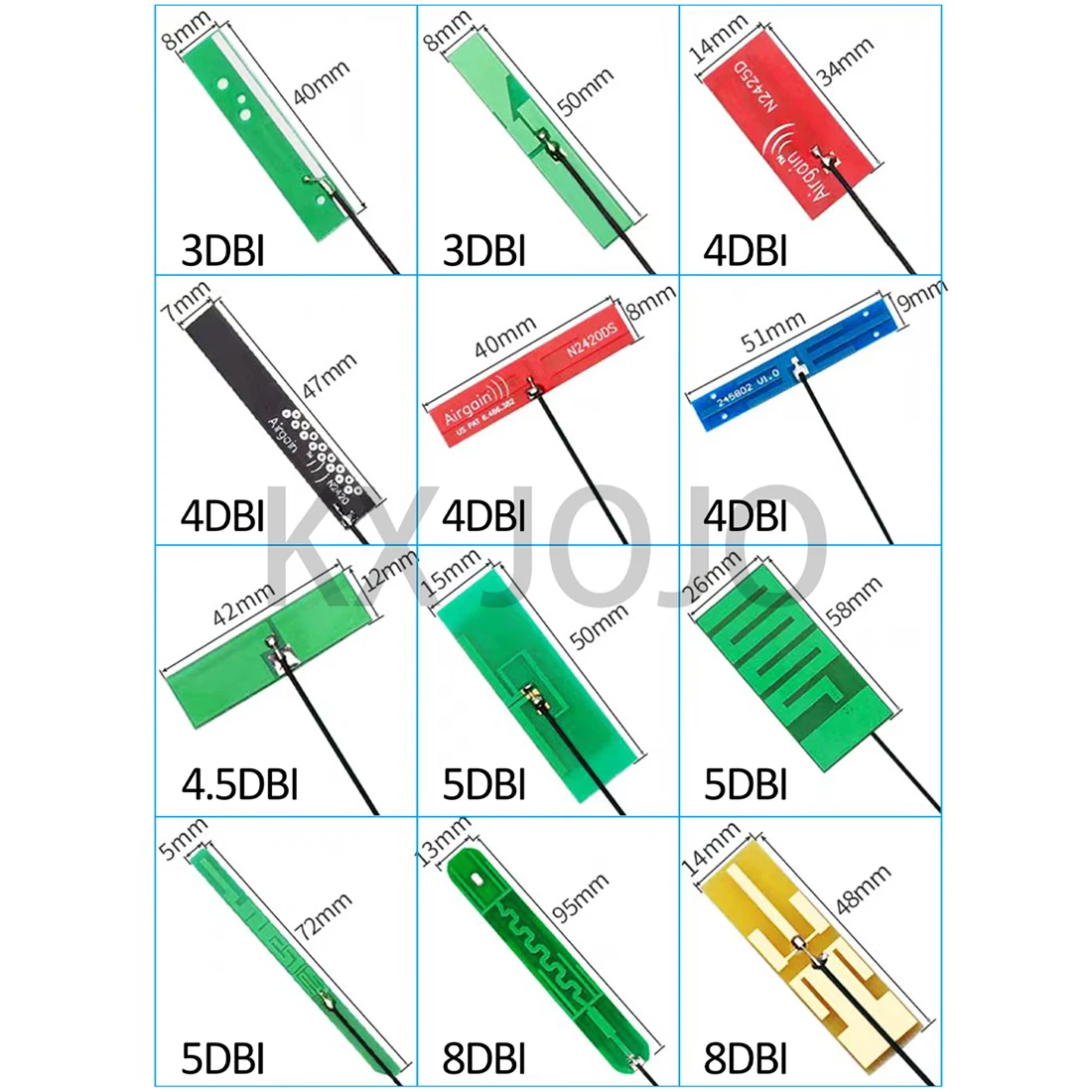 Built-in PCB Antenna 2pcs 2.4G 5.8G Dual-frequency WIFI Module Omni Directional High-gain Antenna IPEX/Soldering Bluetooth