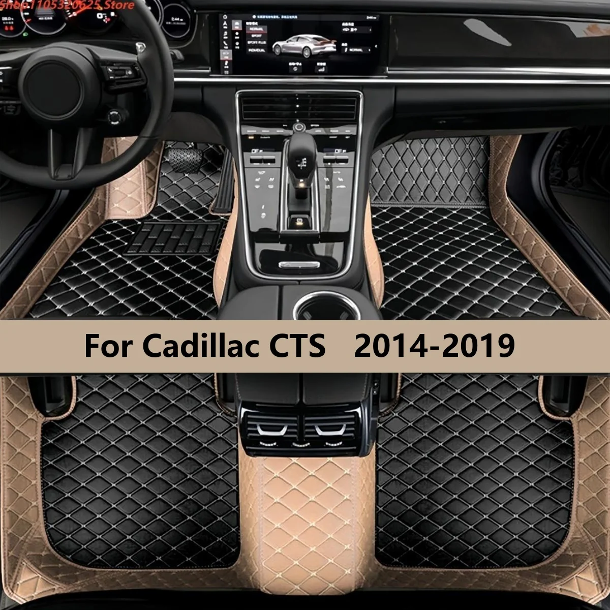 

Автомобильные коврики для Cadillac CTS 2014-2019, полный комплект, кожаные, всепогодные, аксессуары для авто