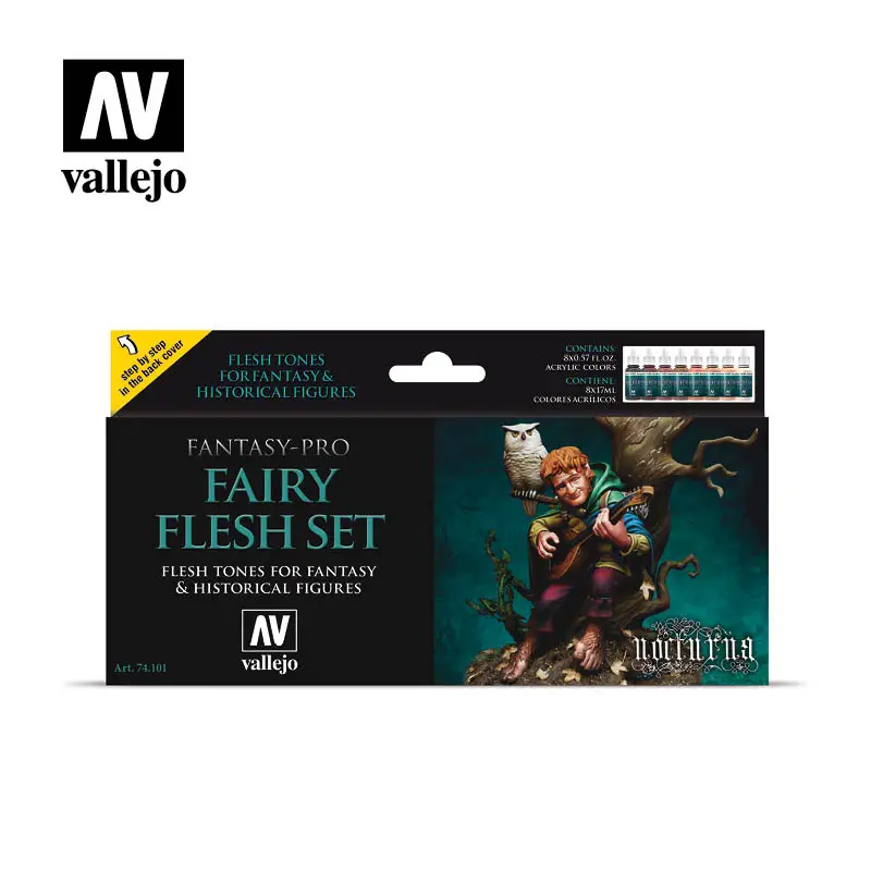 vallejo-paint-spanish-av-fairy-elf-set-di-colori-per-la-pelle-8-17-ml-74101-colorazione-modello