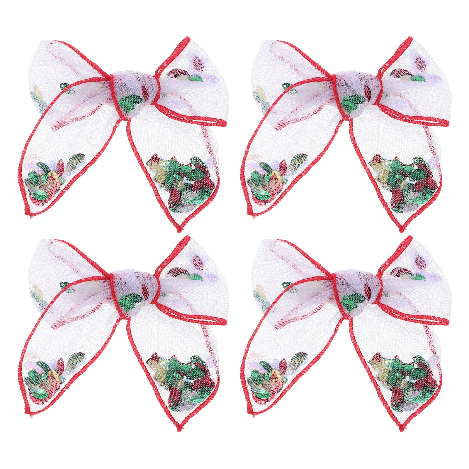 

4pcs Children Hair Clips Lightweight Mesh Fabric Bowknot Barrettes For Girls Tulle Bow Clips For Party Dance School Mini Bow