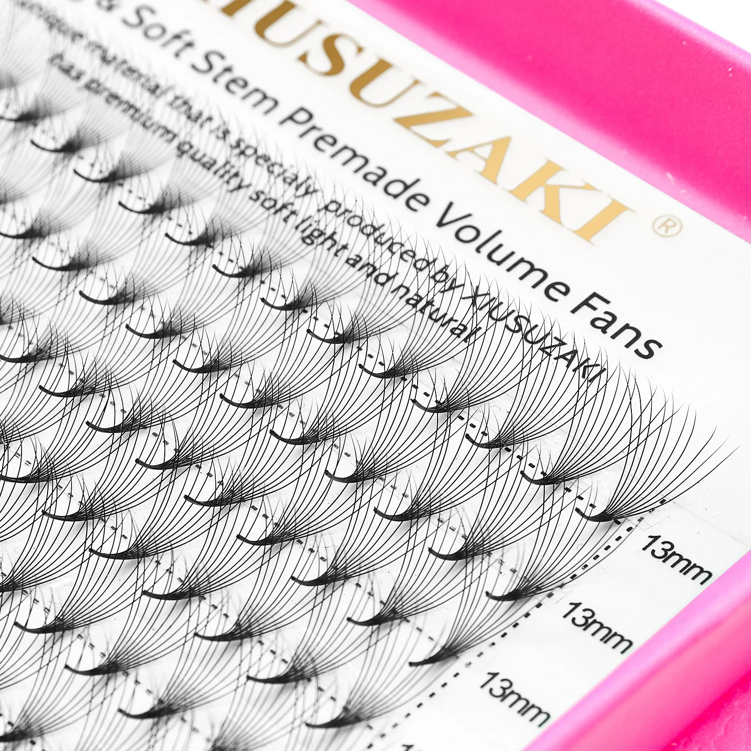 XIUSUZAKI 16 خطوط مسبقة الصنع حجم المشجعين الرموش تمديد 3D 4D 5D 6D 7D 8D 9D 10D 12D 14D 16D مدبب قاعدة الروسية رموش تكثيف