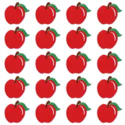 20 Pieces Apple shape Red Apple Patches Polyester Red Clothing Iron-on Embroidered Patch 1.89x 1.77 inch