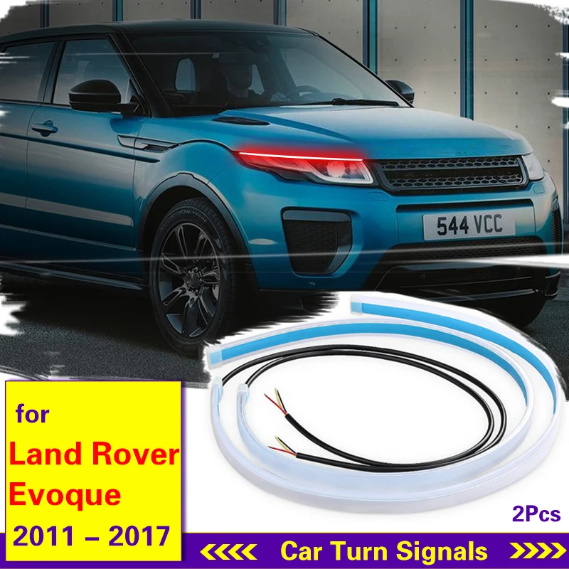 

For LAND ROVER Evoque 2011-2017 Car Daytime Running Light Flexible Waterproof Flow DRL LED Strip Auto Headlight Turn Signal Lamp