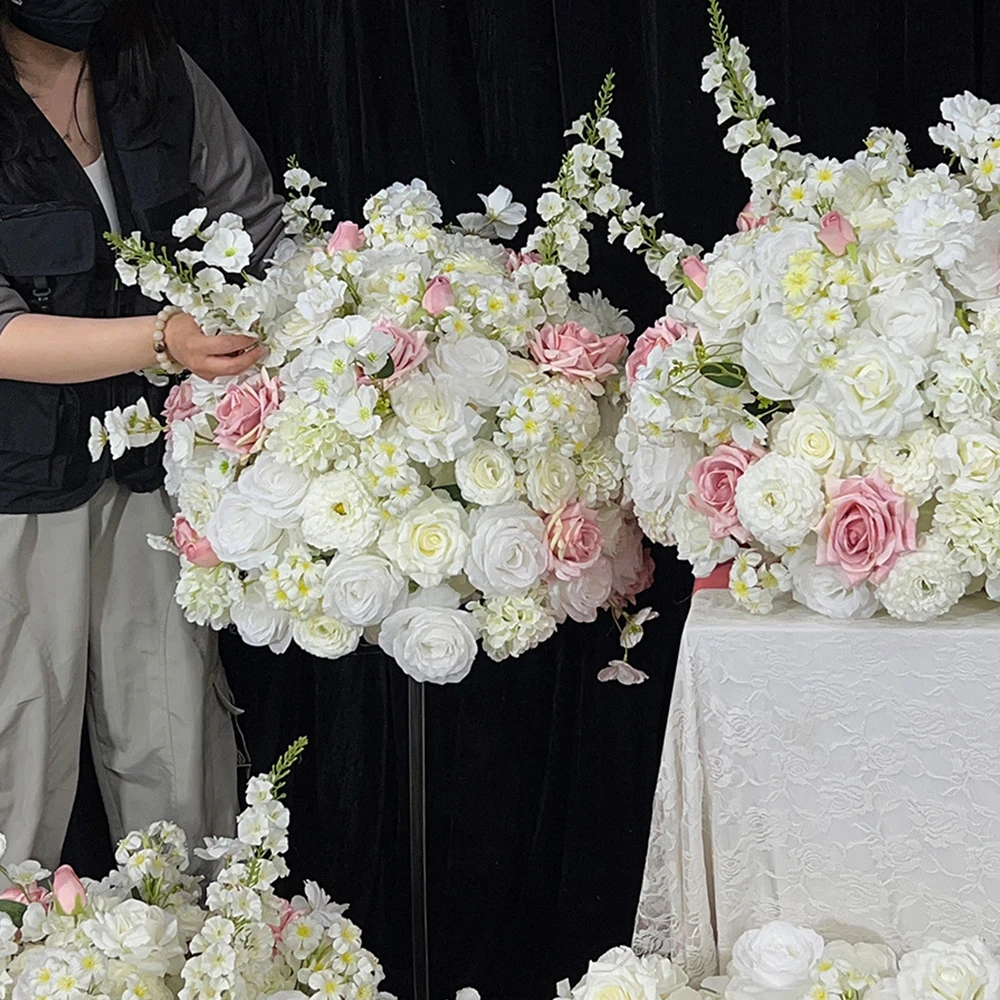 

Искусственные цветы 80/70/60/50 см, белые, большие шары, для свадебных столов, центральные элементы, цветочные композиции для оформления проходов, декор для мероприятий и вечеринок