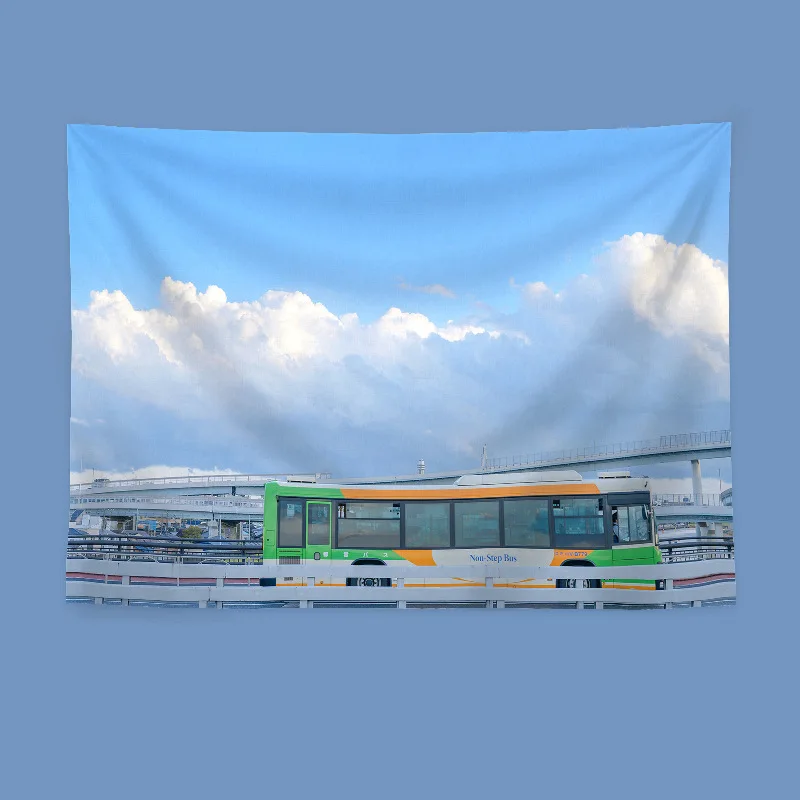 Serene Japanese Landscape Tapestry, Scenic Fabric Wall Hanging for Bedroom Headboard Dormitory Room Decoration