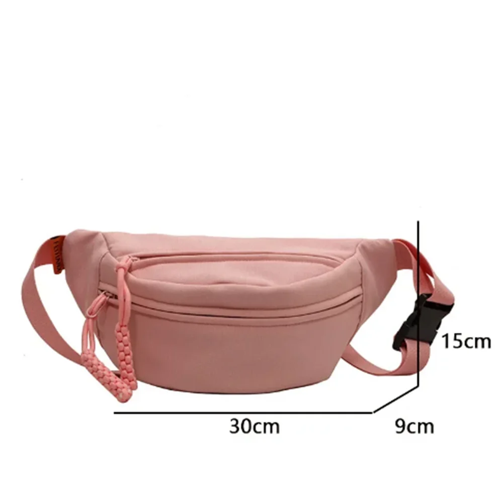 Canvas Crossbody Waist Pack para Mulheres, Banana Bag, Sling, Corrida, Fanny Packs, Esporte, Meia Lua, Cinto, Casual, Peito Malas